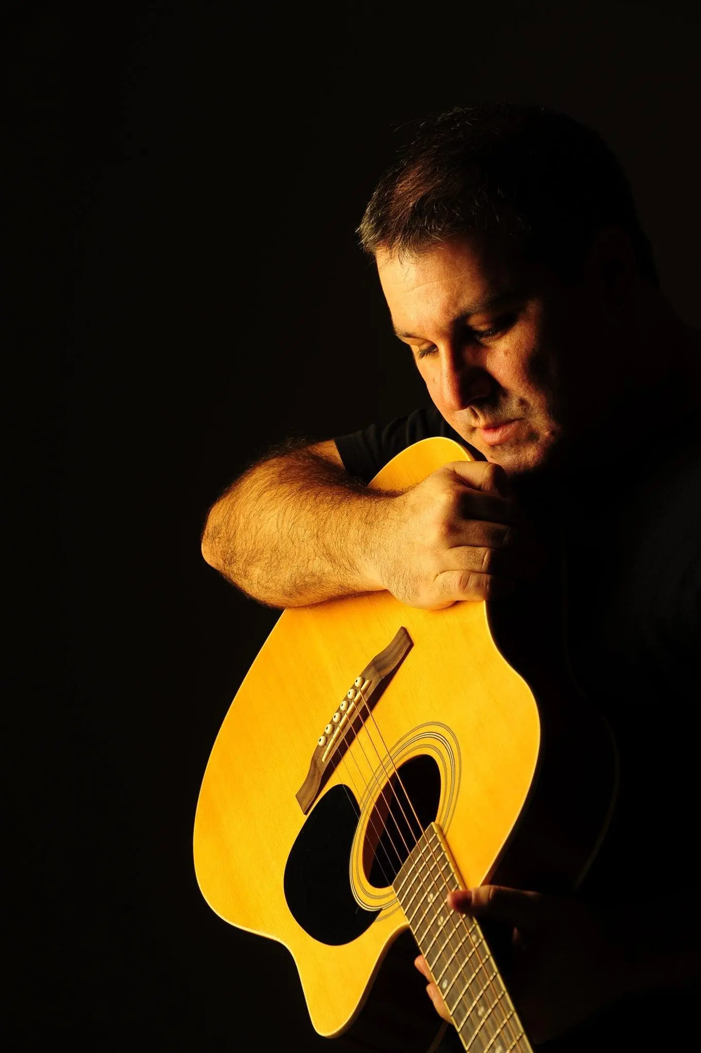 Gabriel Federico holding an acoustic guitar.