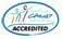 Oval accreditation seal with text that includes "ACCREDITED".