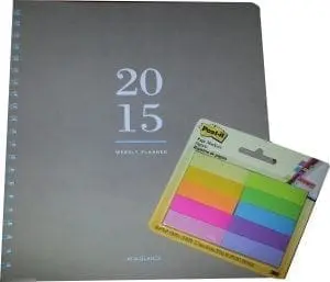 Weekly planner and Post-it flags for 2015