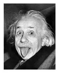 Albert Einstein sticking his tongue out