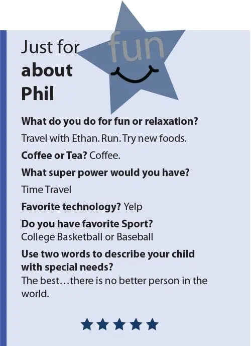 Phil Pedlikin profile with a star decoration.