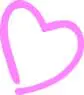 A pink outline of a heart.