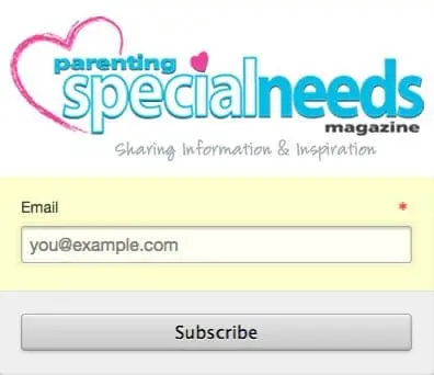 Email subscription form for Parenting Special Needs Magazine