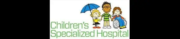 Children's Specialized Hospital logo with cartoon children.