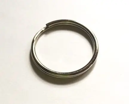 Split key ring on a white background.