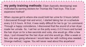 Evana Sandusky's potty training methods for Elijah and Jaycee