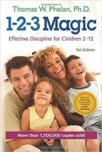 Book cover for "1-2-3 Magic: Effective Discipline for Children 2-12" featuring a smiling family.