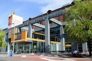 Boston Children's Museum exterior on a sunny day.