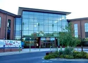 Edventure Children's Museum entrance with glass facade.
