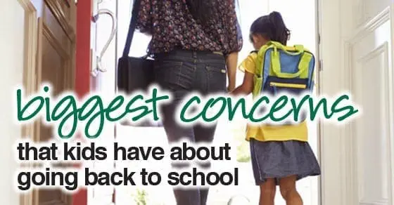 Text overlay on image of an adult and child walking away from the camera with backpacks.