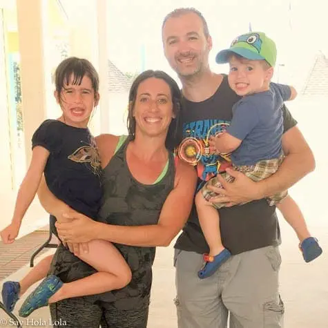 The Howell family posing for a photo.