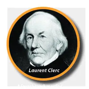 Laurent Clerc in a circular frame.
