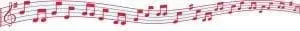Sheet music with a treble clef and musical notes.