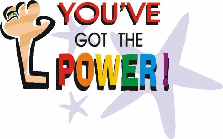 You've Got the Power text with a raised fist graphic.