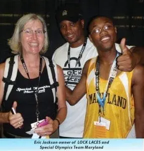 Eric Jackson, owner of LOCK LACES, with two other individuals.
