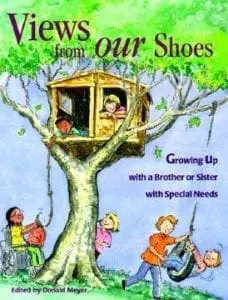 Book cover illustration for "Views from Our Shoes: Growing Up with a Brother or Sister with Special Needs