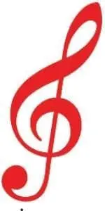Red treble clef