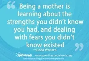 Quote about motherhood by Linda Wooten.
