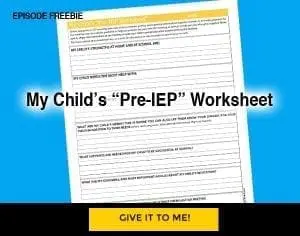 My Child's "Pre-IEP" Worksheet document