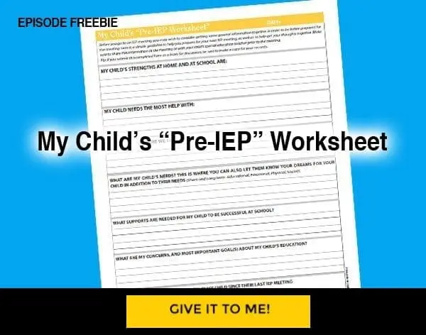 My Child's "Pre-IEP" Worksheet document
