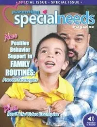 Parenting Special Needs Magazine cover featuring a boy and a man.