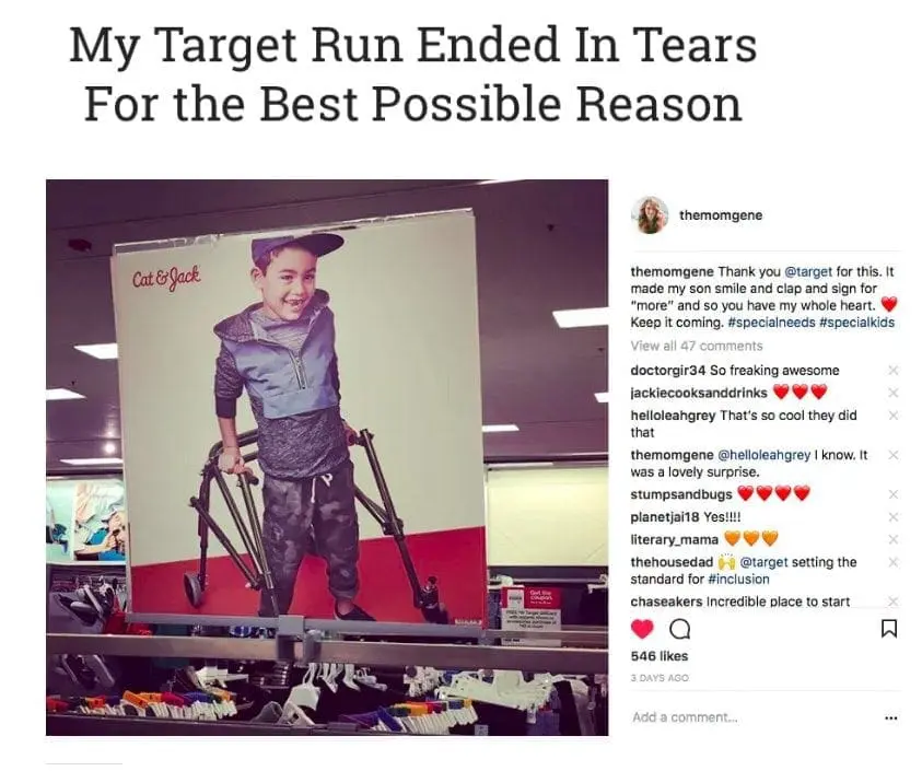 Jamie Sumner poses with a cardboard cutout of himself in a Target store.