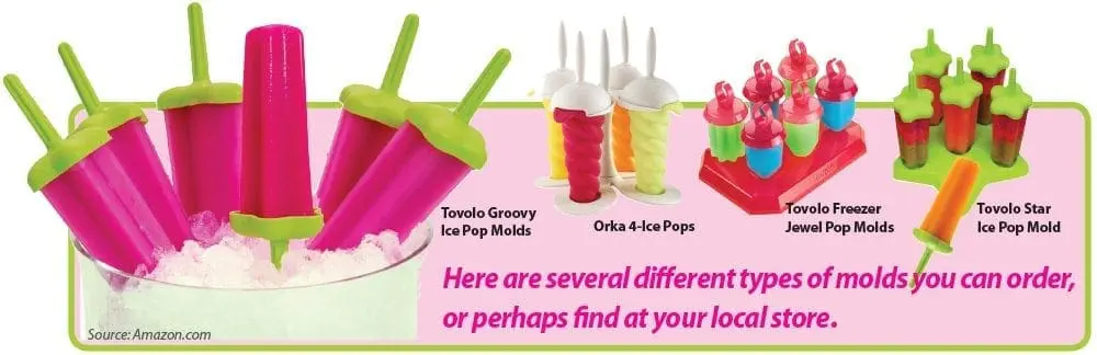 Various ice pop molds for making homemade frozen treats.