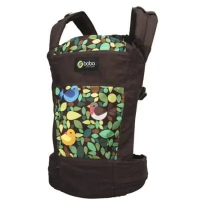 Boba Carrier with a bird and leaf pattern.