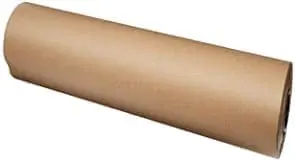 Brown Kraft paper roll on white background