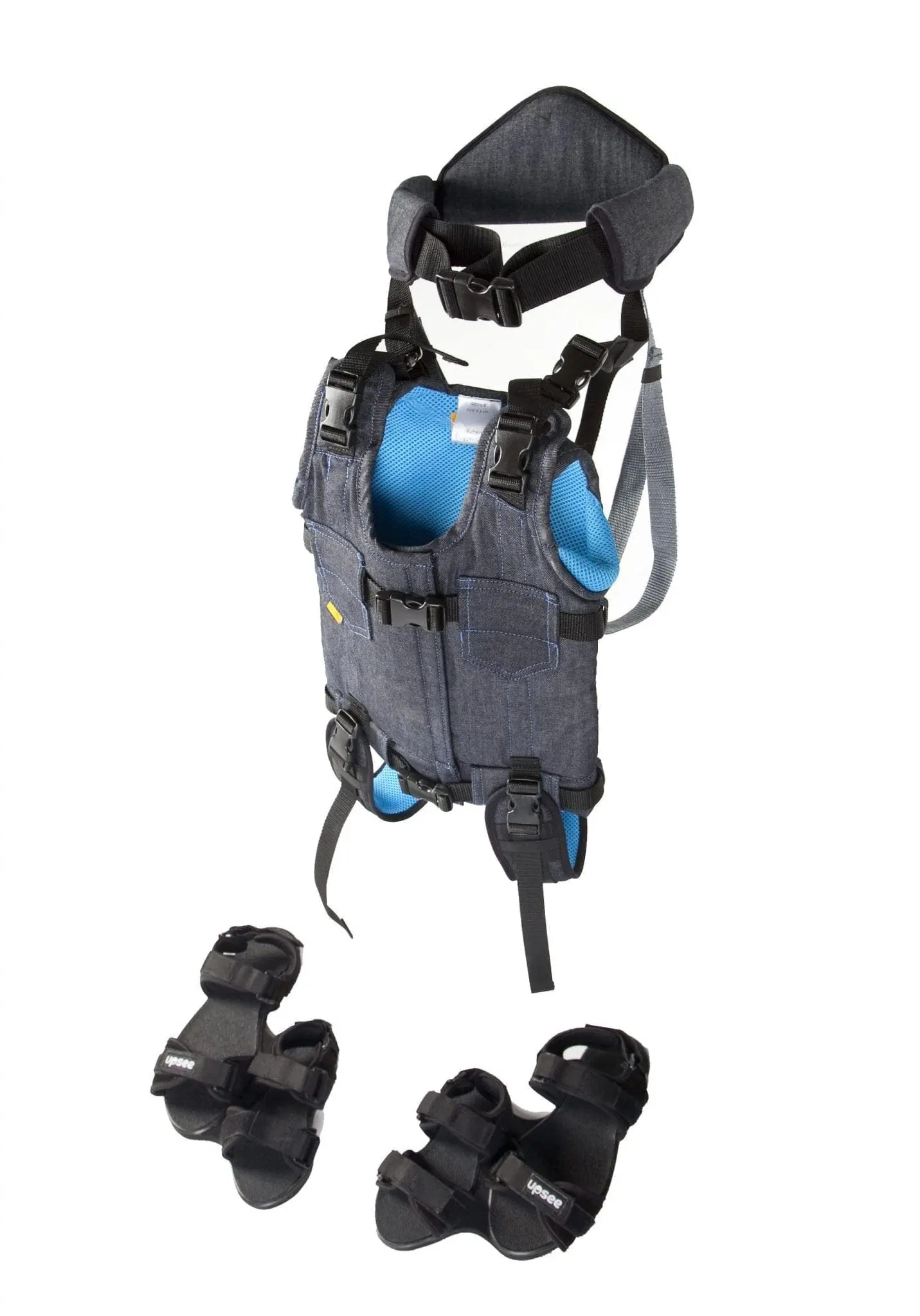 Upsee mobility kit with harness and leg supports.