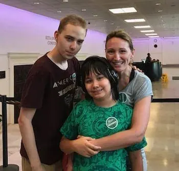 Kimberli Breen with two children.