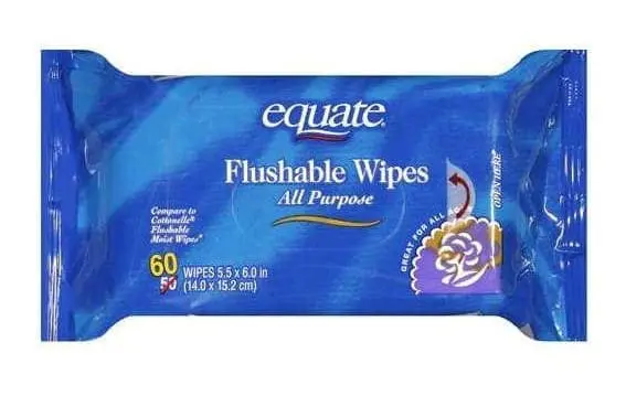Equate Flushable Wipes, All Purpose, 60 count.