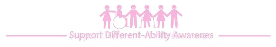 Logo with figures holding hands, one in a wheelchair, with text "Support Different-Ability Awareness
