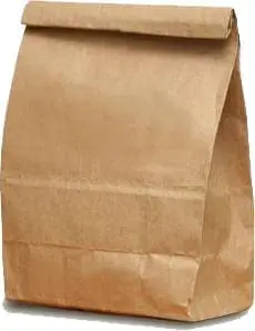 Brown paper lunch bag.
