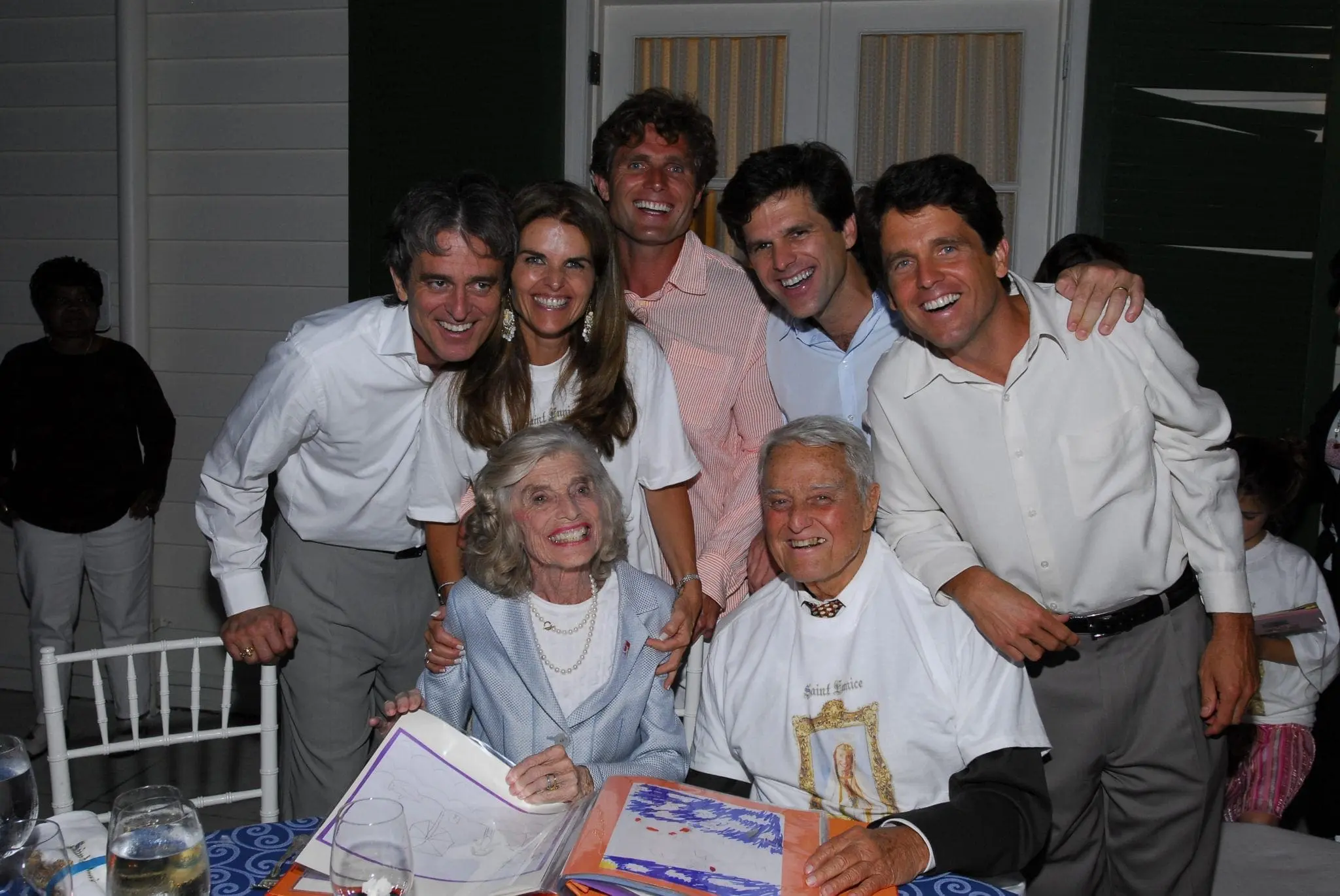 The Shriver family posing for a group photo.