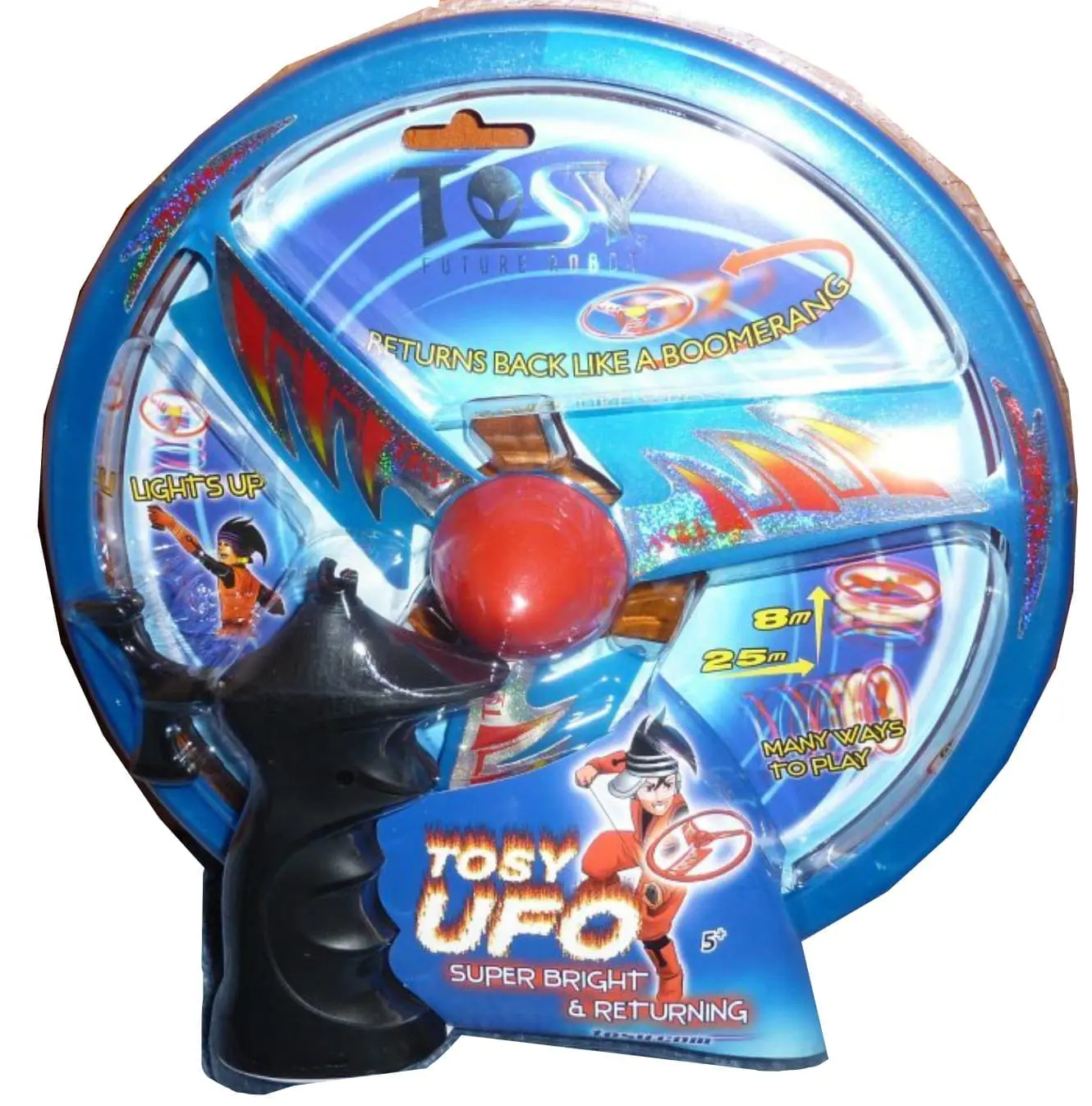 Tosy UFO Super Bright & Returning toy packaging.