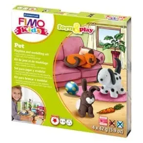 Fimo Kids Playtime and modeling set featuring pet figures.