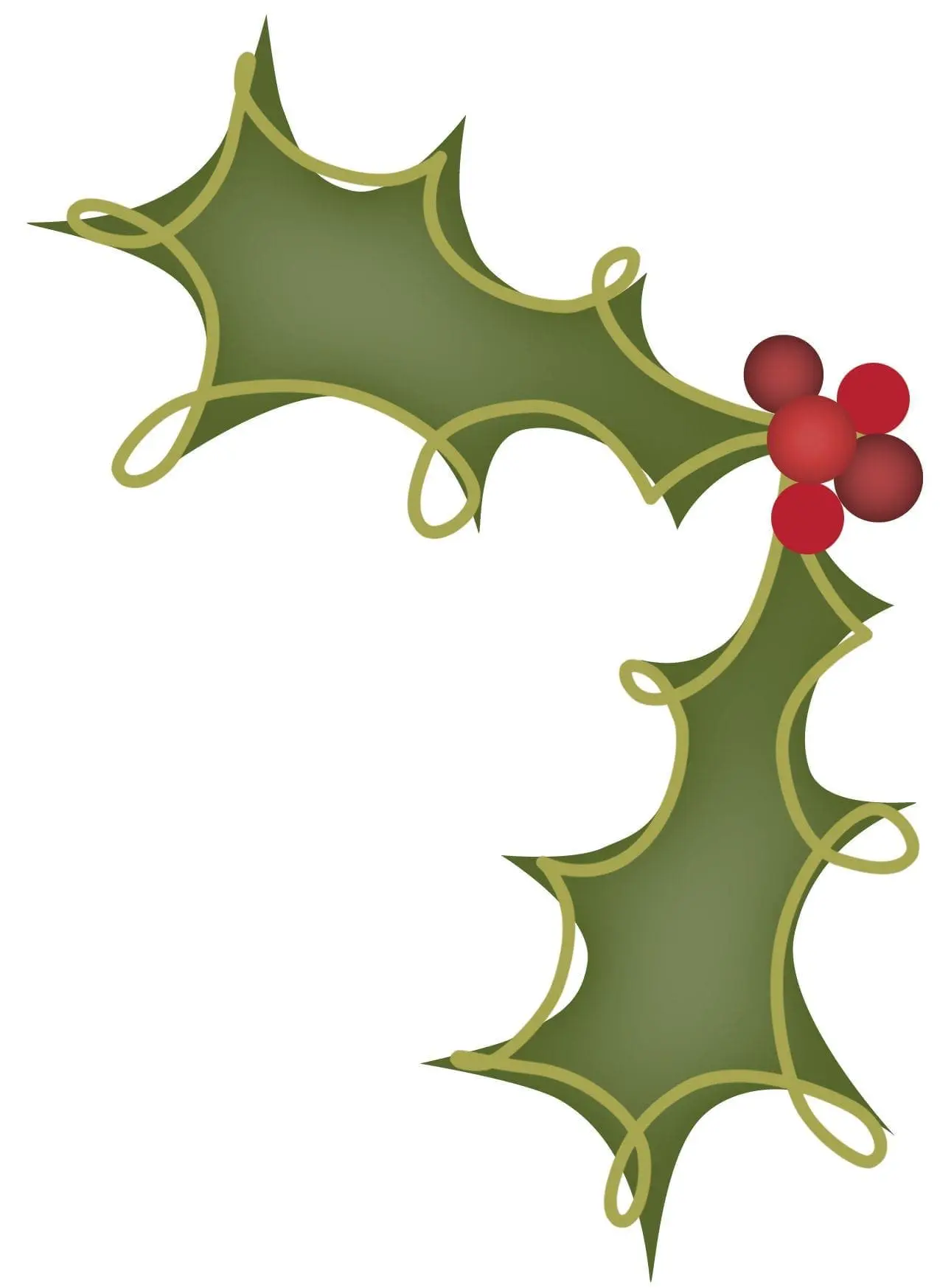 Holly sprig with red berries.