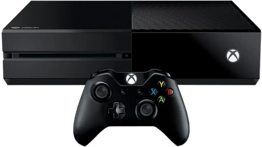 Xbox One console with a controller in front