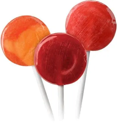 Three lollipops on white sticks