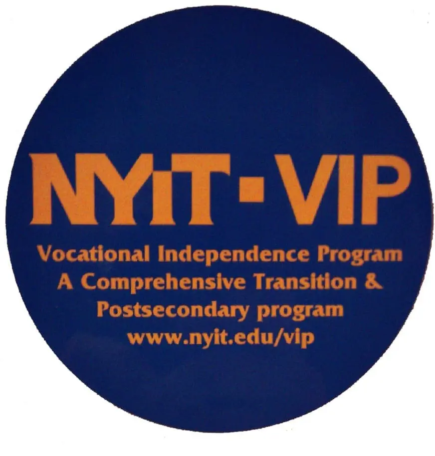 NYIT-VIP Vocational Independence Program logo with text describing a transition and postsecondary program.