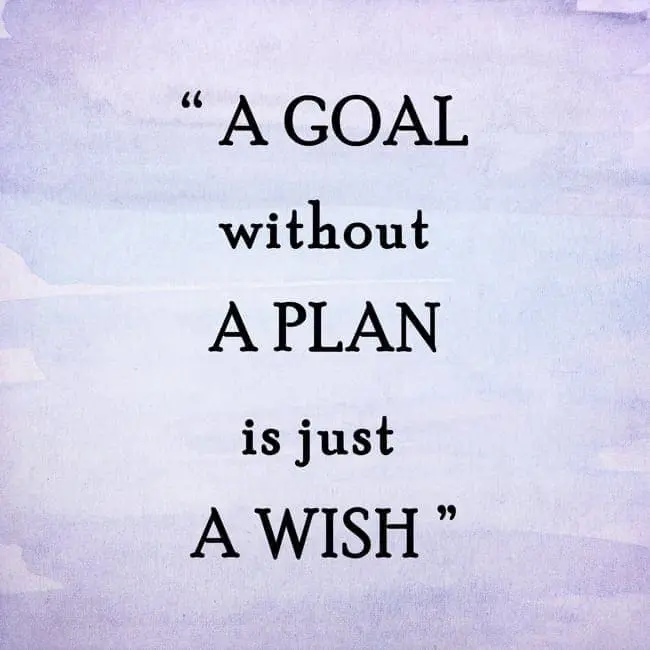 A goal without a plan is just a wish.