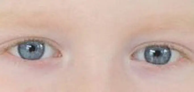 Close-up of two blue eyes