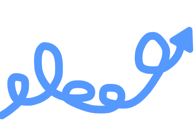 A blue arrow curves upward and to the right.