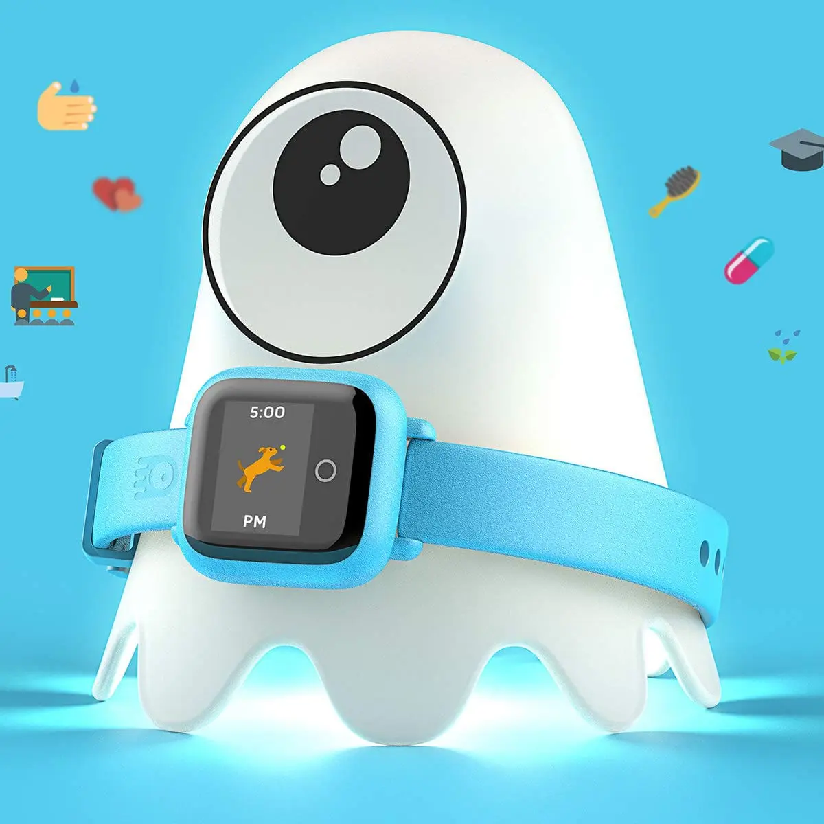 Octopus SmartWatch on a white cartoon ghost