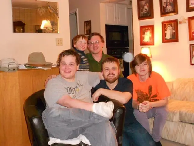 Chris, his brother's Matt, Brad, and Doug, and first nephew Kayden