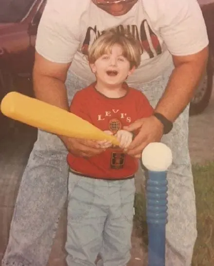 Liz, Mark, and Joey Petruzzi in a family photo.