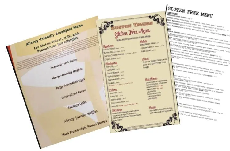 Allergy Friendly Menu