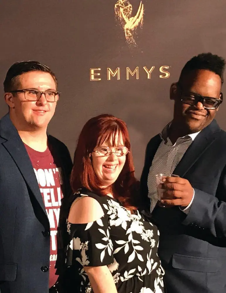 Sean McElwee, Rachel Osterbach, and John Tucker from "Born This Way" at the Emmys.