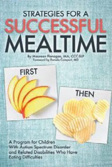 Book cover for "Strategies for a Successful Mealtime" detailing a program for children with ASD who have eating difficulties.